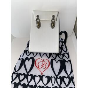 Brighton Silver Gold Plate Post Dangle Drop Door Knocker Two Tone Earrings